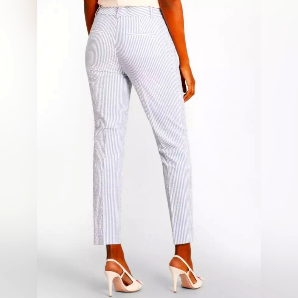 Brooks Brothers NWT Women's Seersucker Striped  Pants Size 6  Lined  Blu…
